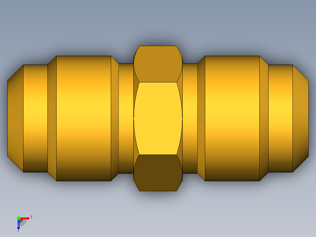 扩口式工业通用硬管接头Union 42F-10俯视图