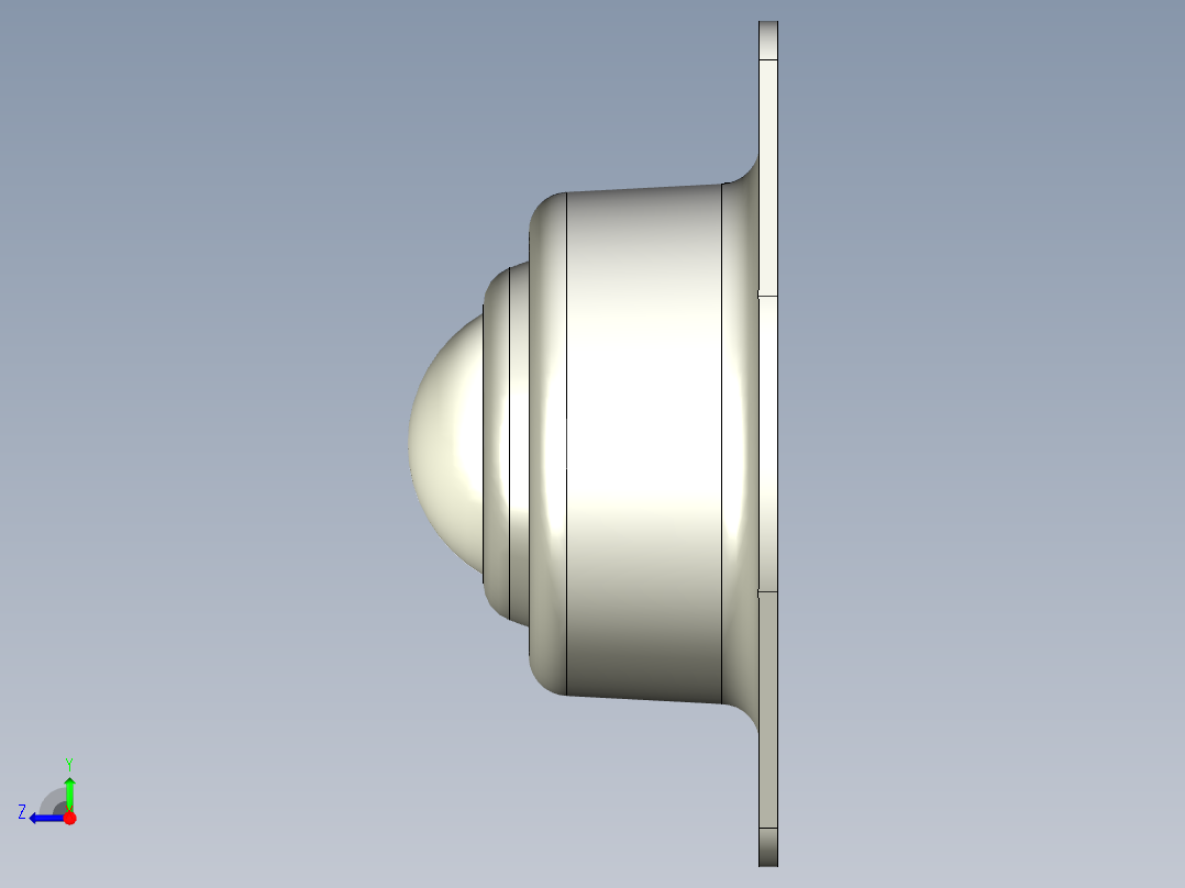 萬向滾珠12-3D多系列多零件图纸模型右视图
