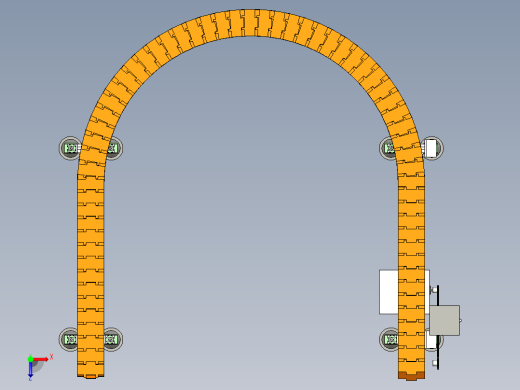 曲线U型板链输送机---x_t俯视缩略图