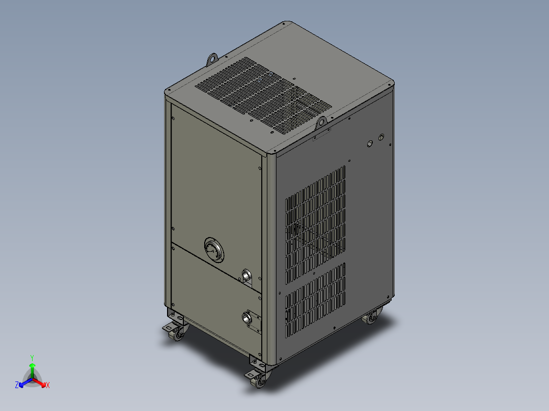 1.5P工业油冷机制冷液压站冷油机散热冷却器精密机械主轴油冷却冷水机正等轴测图