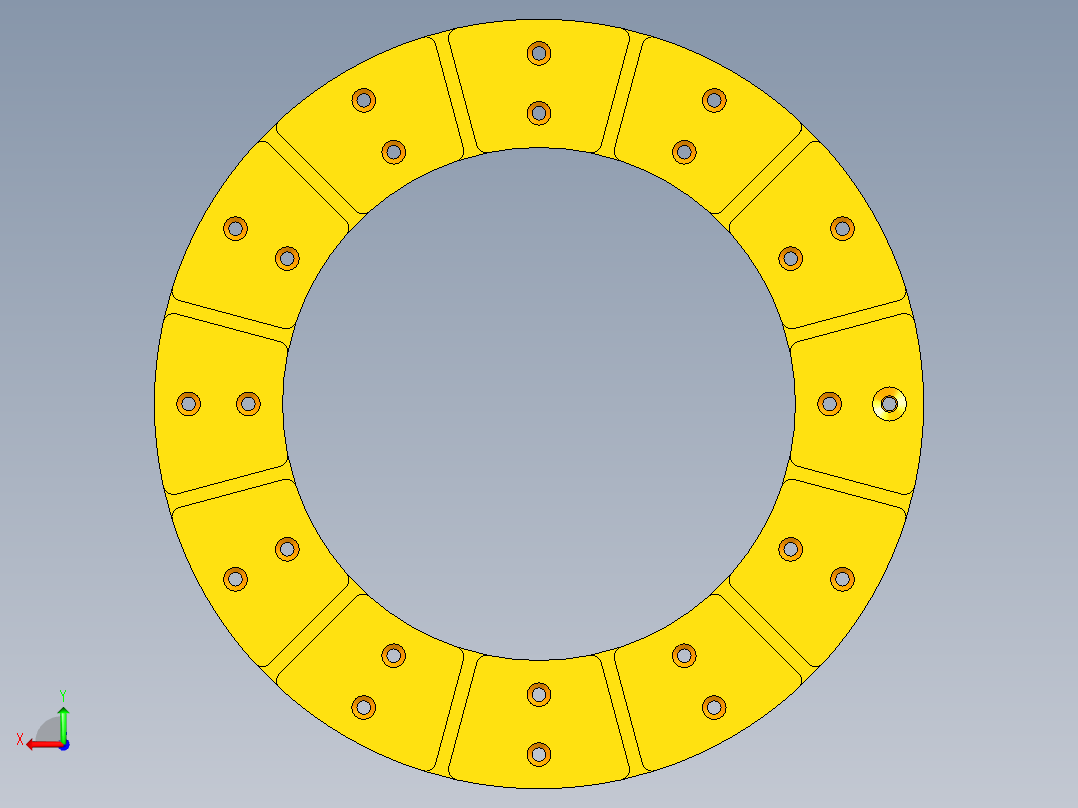 P105-汽车膜片离合器及摩擦片设计及三维UG建模后视图