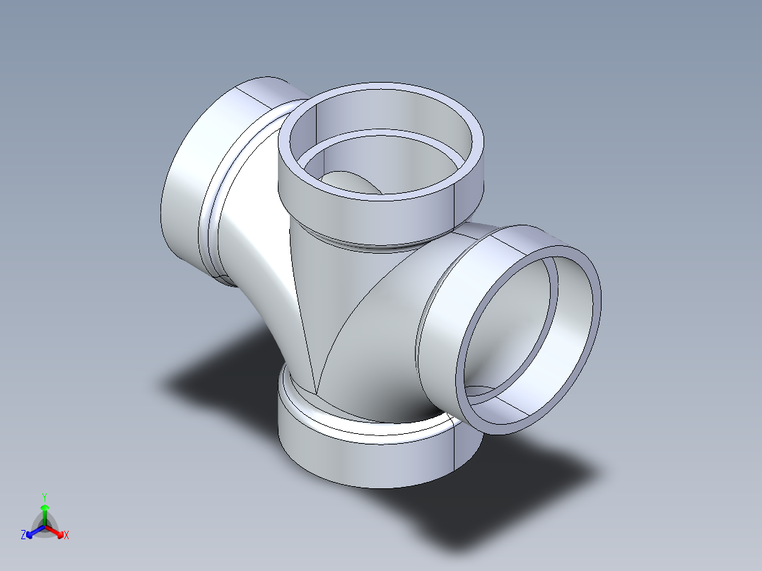 船舶管路系统S15_SeaDrainPLUS_DoubleSanitaryTee-SxSxSxS_37E161903_3in Sea Drain Plus - Sanitary Double Tee - SxSxSxS主视图