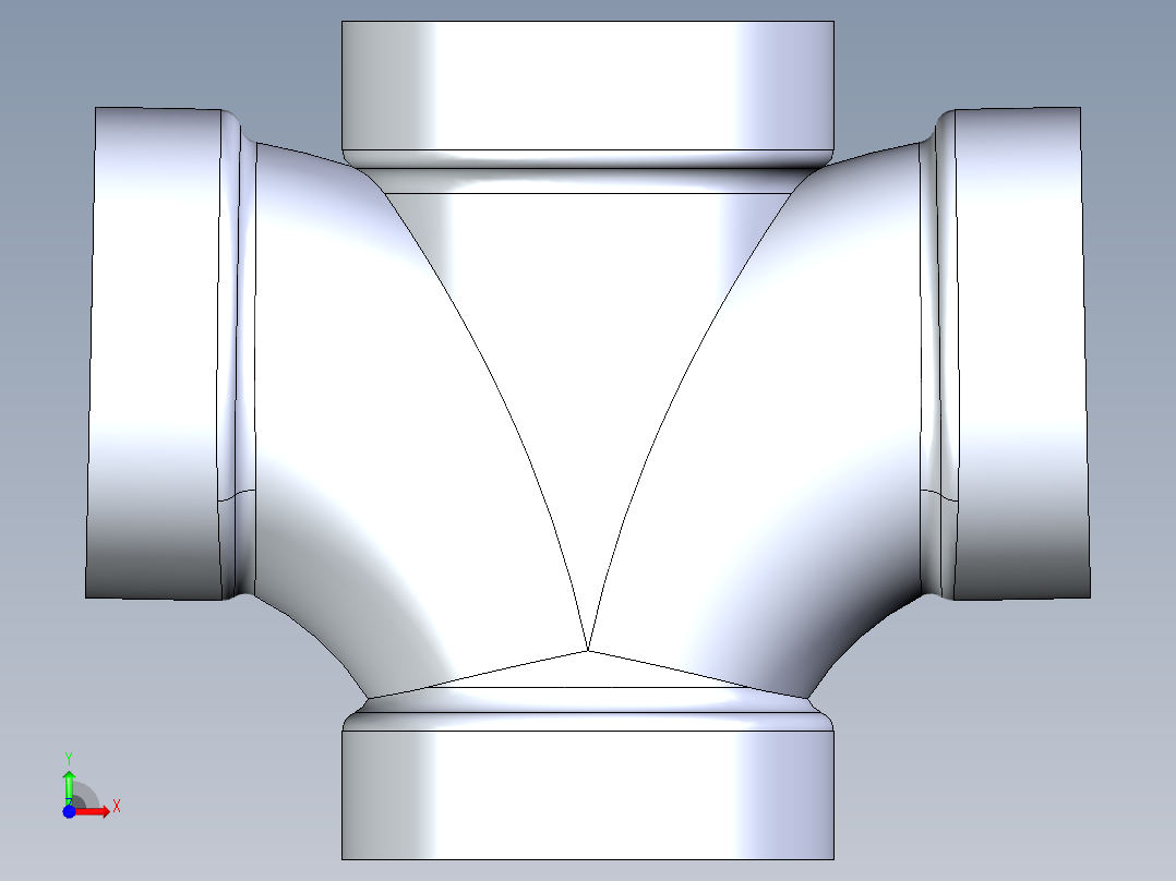 船舶管路系统S15_SeaDrainPLUS_DoubleSanitaryTee-SxSxSxS_37E161903_3in Sea Drain Plus - Sanitary Double Tee - SxSxSxS前视图