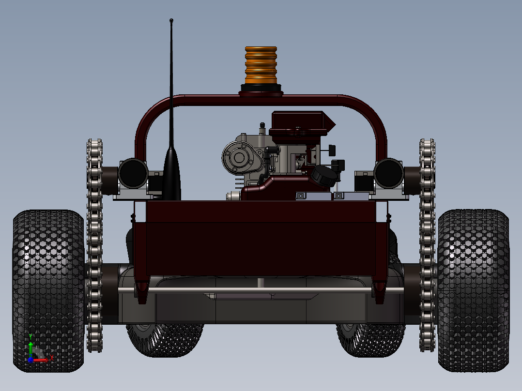 遥控电动割草机前视图