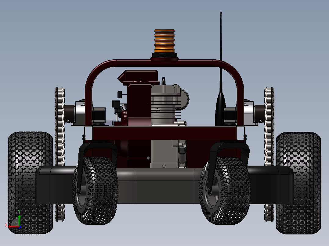 遥控电动割草机后视图