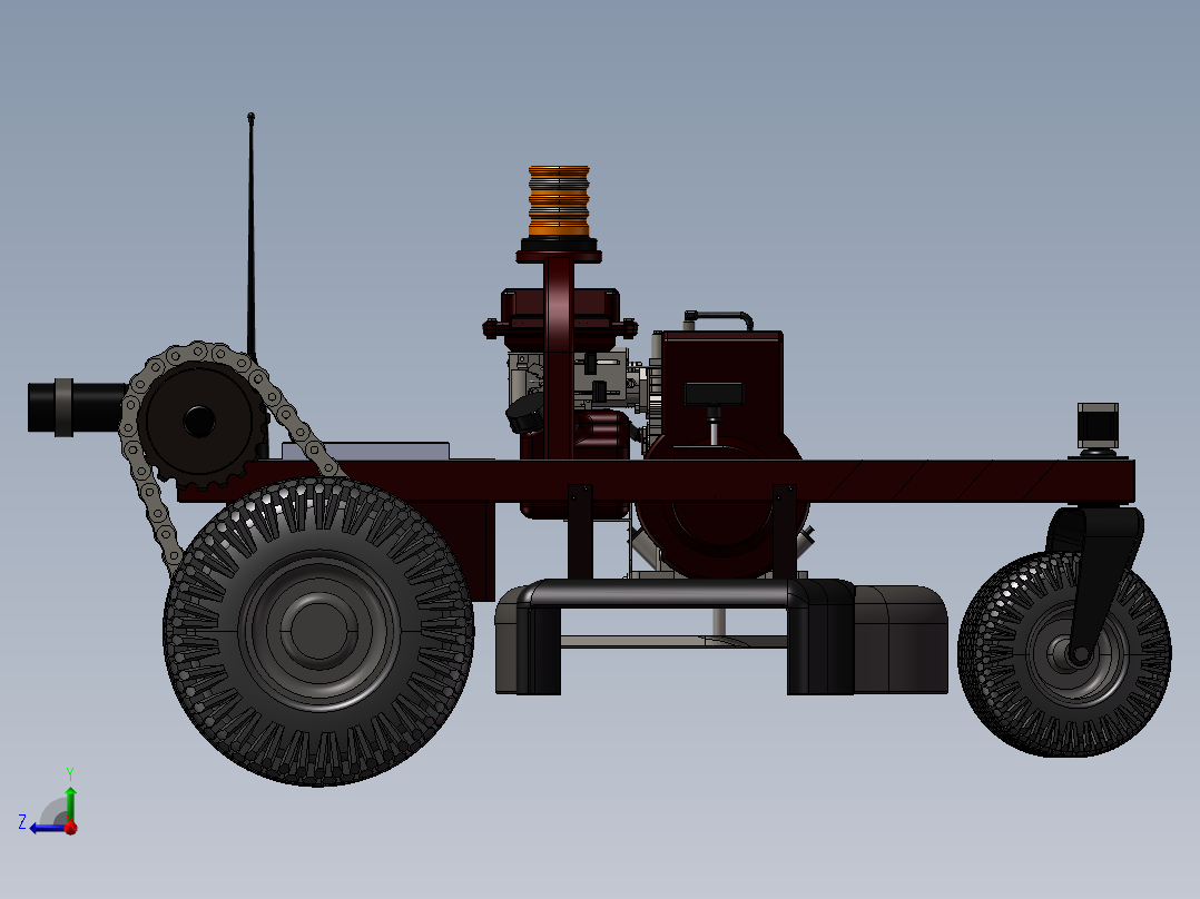遥控电动割草机右视图