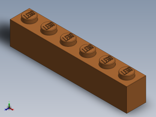 乐高套装 4421基本积木-4189007 - 3009 Bright Orange Brick 1 x 6.SLDPRT