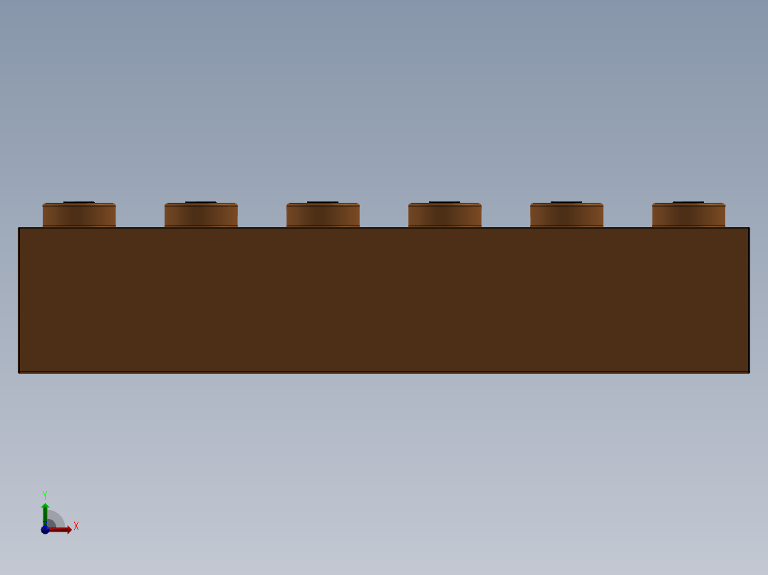 乐高套装 4421基本积木-4189007 - 3009 Bright Orange Brick 1 x 6.SLDPRT前视图