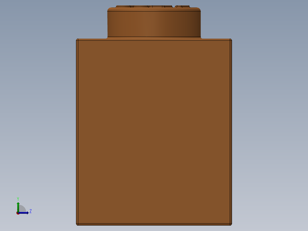 乐高套装 4421基本积木-4189007 - 3009 Bright Orange Brick 1 x 6.SLDPRT左视图