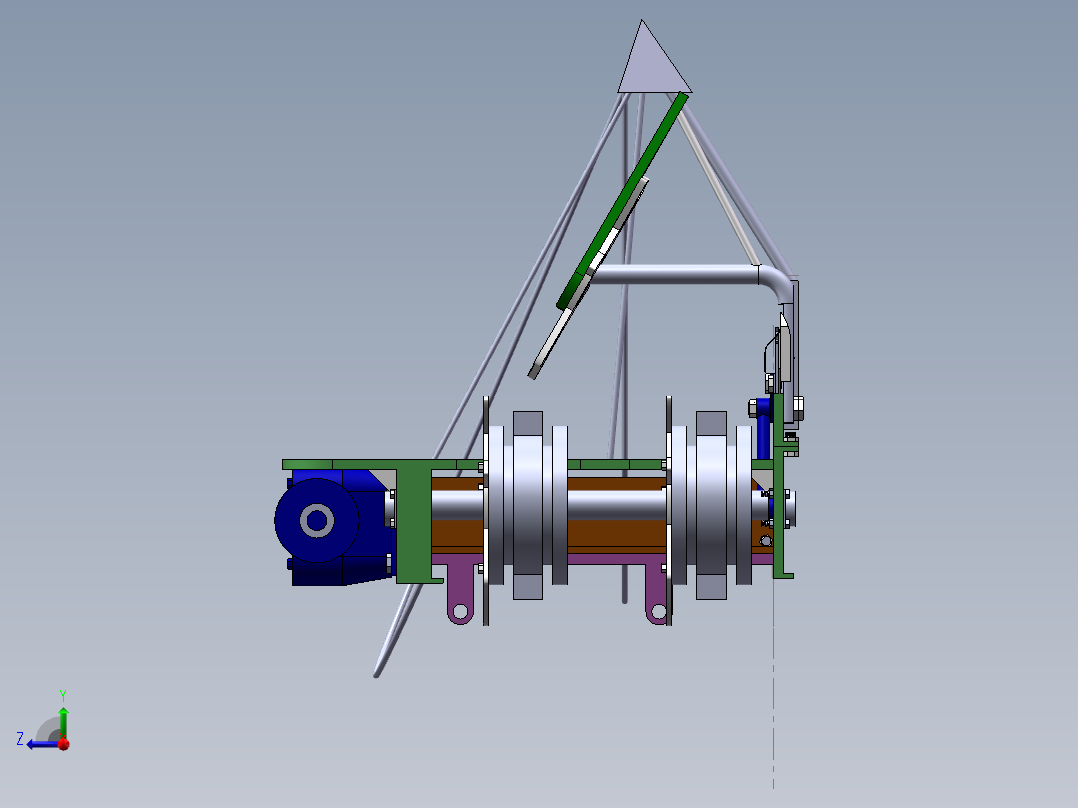 XL-小麦割晒机的设计三维SW设计素材右视图