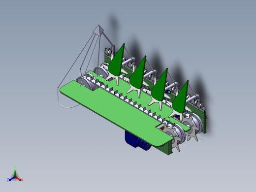 XL-小麦割晒机的设计三维SW设计素材正等轴测缩略图