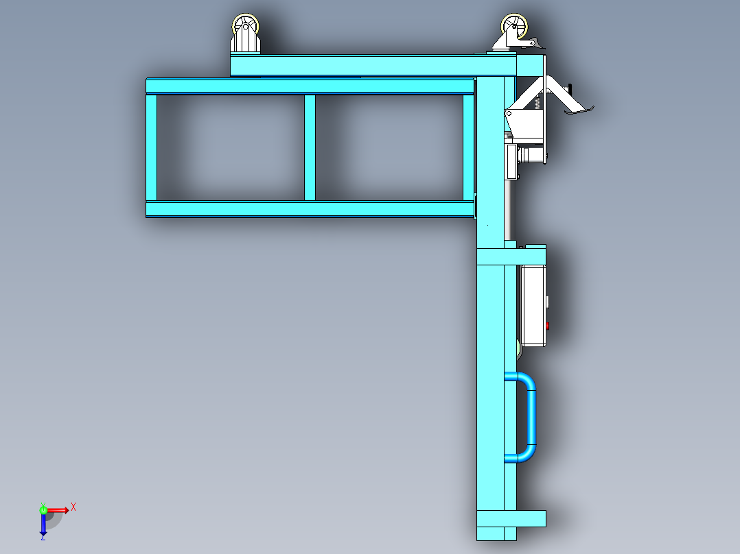 移动式提升机俯视图