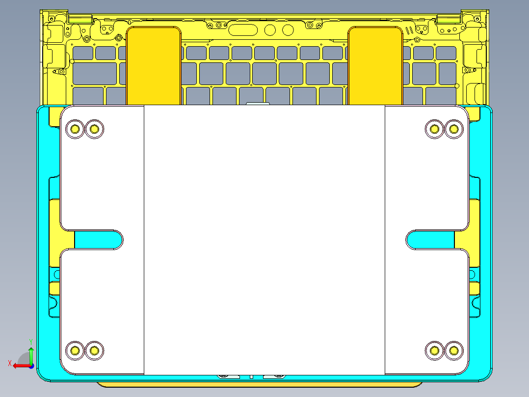 UX301-C笔记本CNC工装夹具三维模型-CNC7后视图