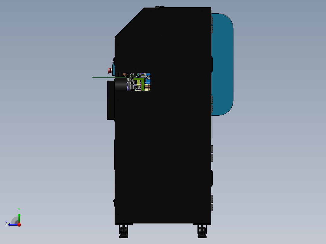 能源线刷剪设备sw18可编辑右视图