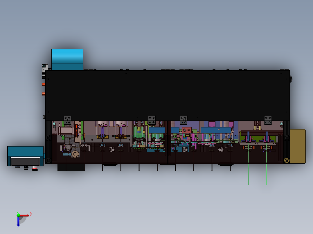 能源线刷剪设备sw18可编辑俯视图