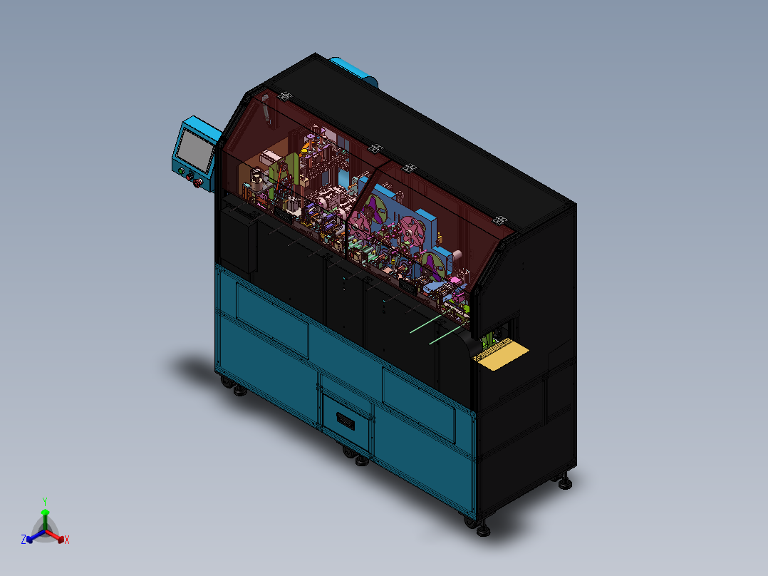 能源线刷剪设备sw18可编辑正等轴测图