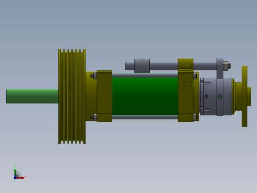 带直线运动的液压活塞组件，用于移动皮带传动系统的皮带轮前视缩略图
