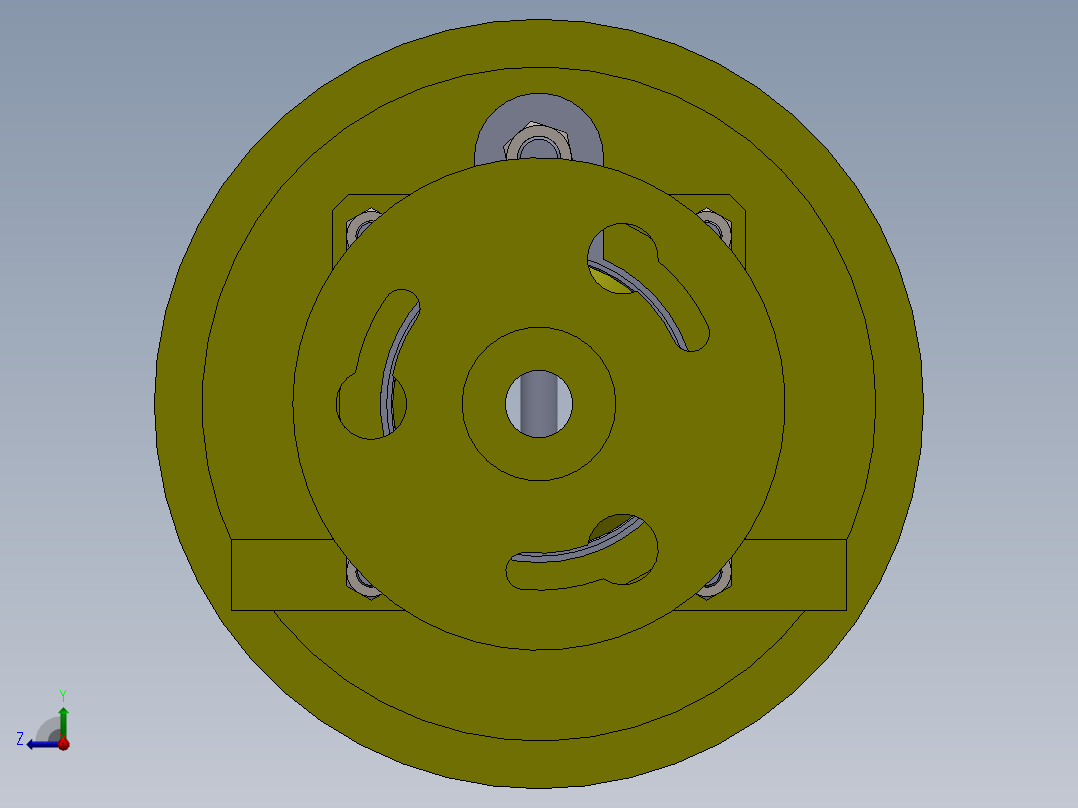 带直线运动的液压活塞组件，用于移动皮带传动系统的皮带轮右视图