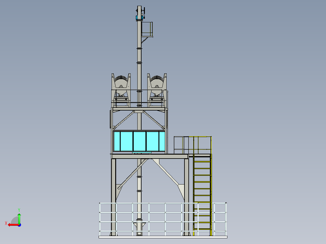 百万伏高压铁塔三维设计后视图