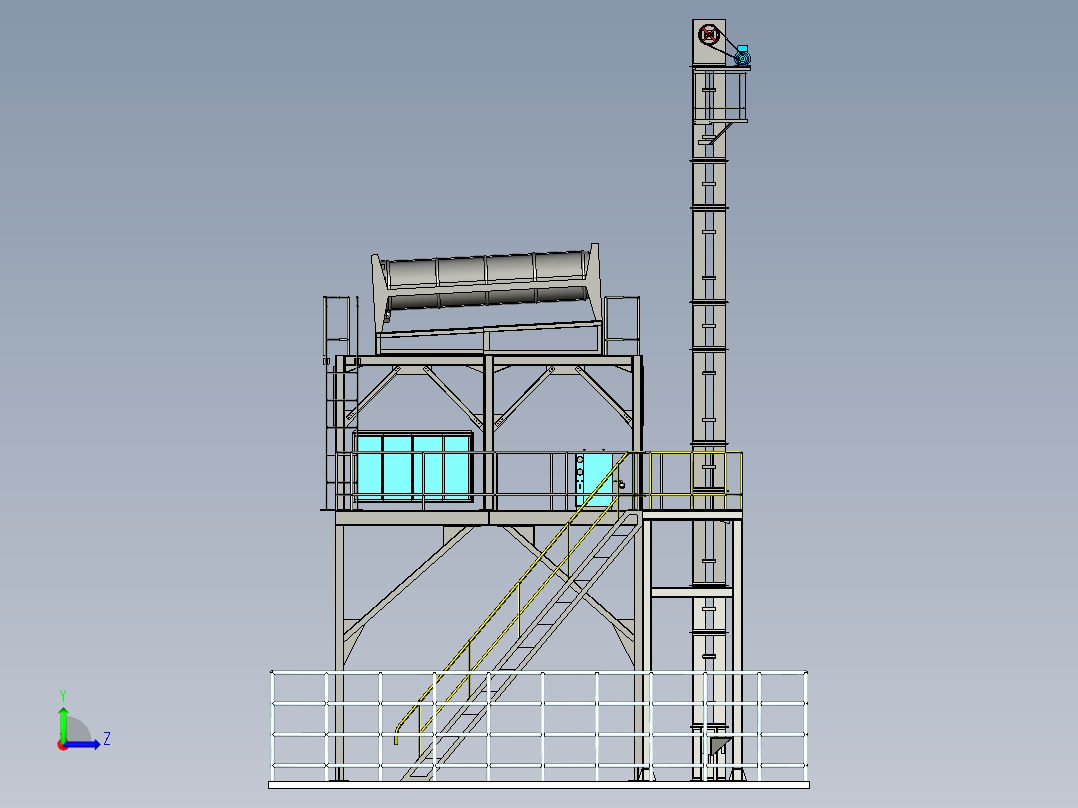百万伏高压铁塔三维设计左视图