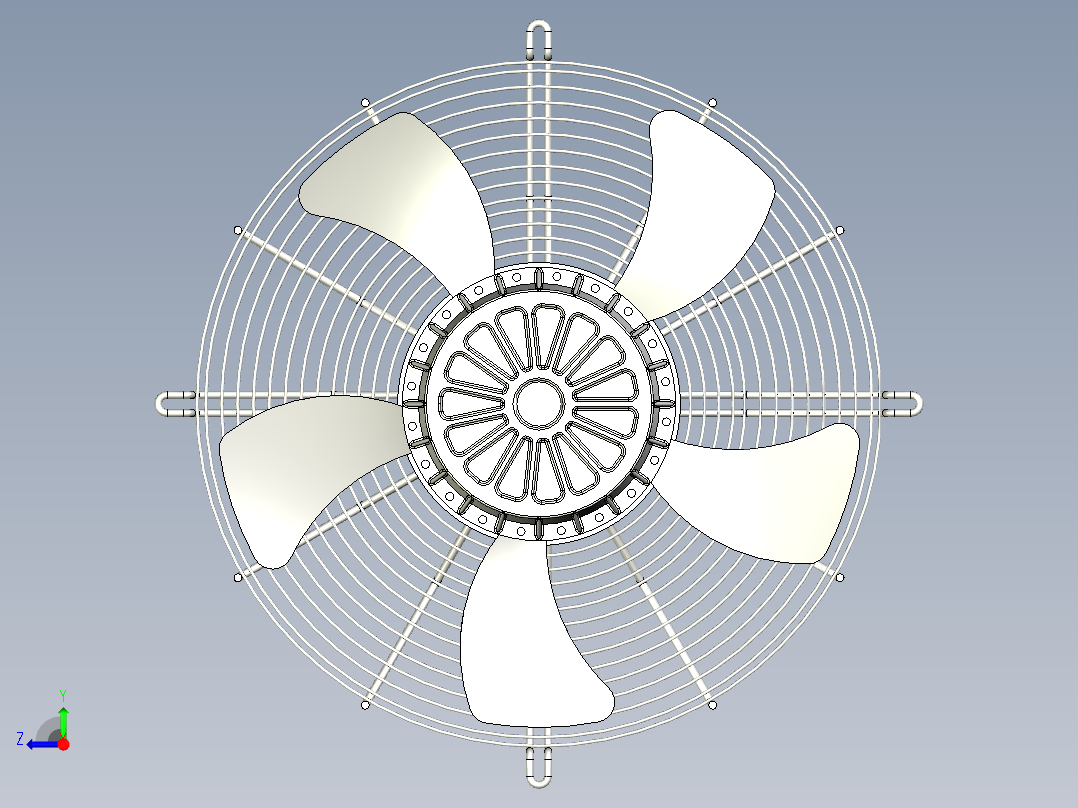 外转子轴流风机YWF4D-550右视图