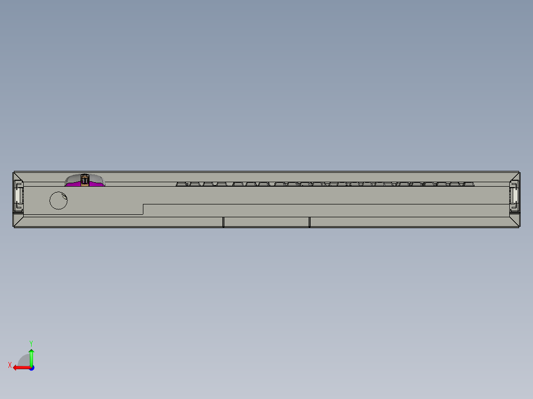 带抽屉滑轨的键盘架组装后视图