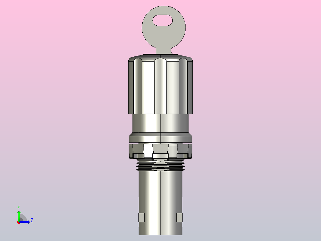 18钥匙旋钮开关3D模型左视图