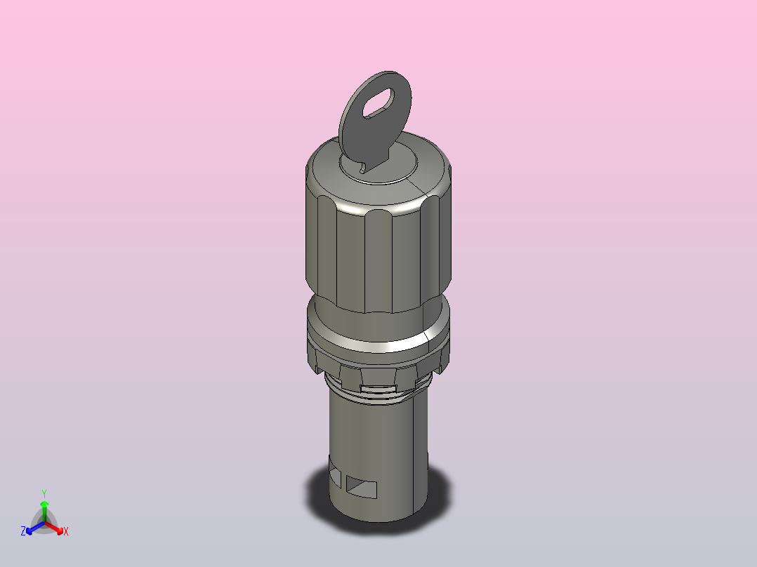 18钥匙旋钮开关3D模型正等轴测图