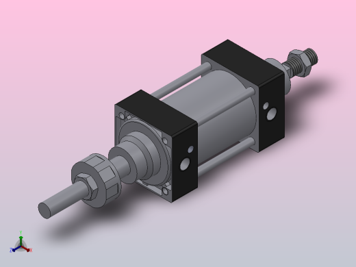 SIJ双轴复动行程可调型气缸SIJ63×175-S-CS1U1正等轴测缩略图