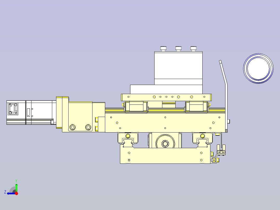 一款树脂零件的切削加工机3D模型右视图
