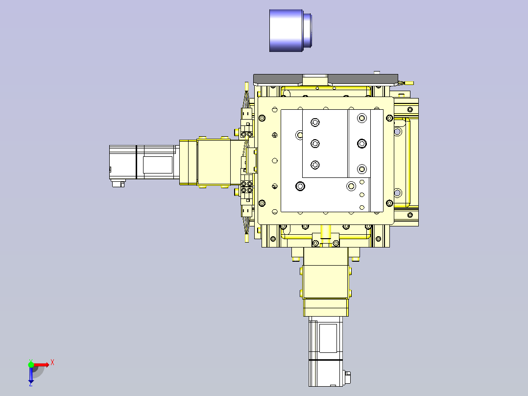 一款树脂零件的切削加工机3D模型俯视图