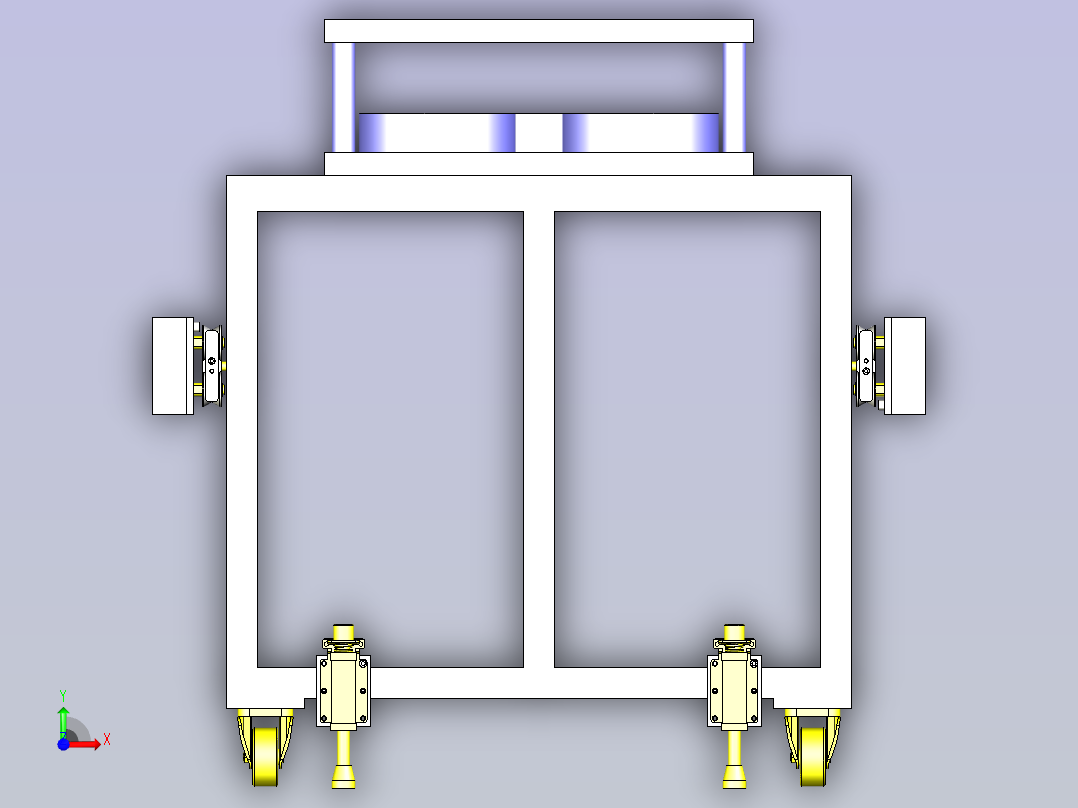 一款切换工序的台架滑动3D模型前视图