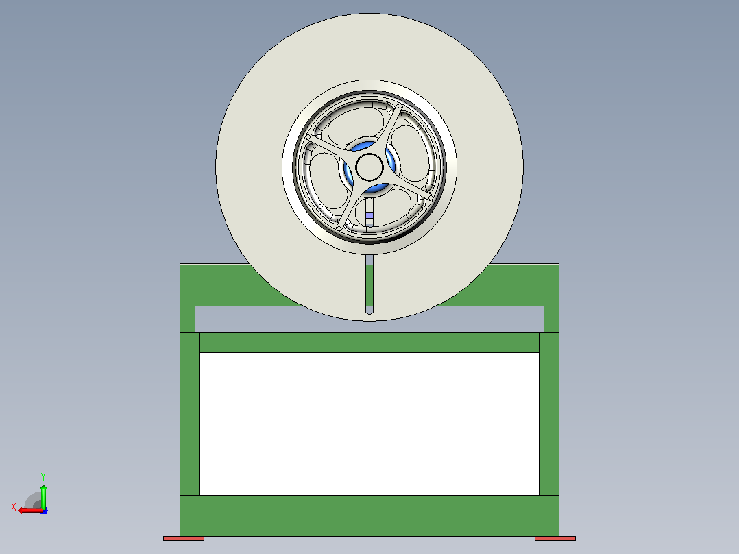 缠绕机 绕线机wire-winding-machine-1831-模型格式为 x_t stp后视图