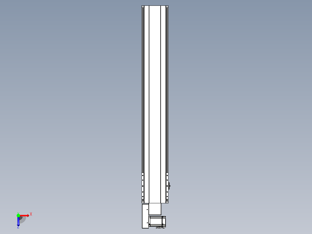 皮带直线轴半封闭可选导轨TPA-HNB-202D-140-L1150-ML-Y-P75-N3俯视图
