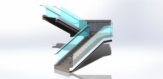 带玻璃栏杆的金属楼梯缩略图