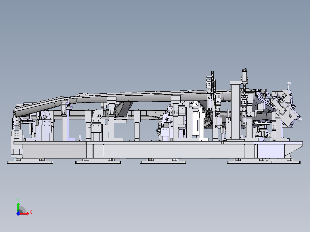 奔驰侧围外板焊接夹具前视图