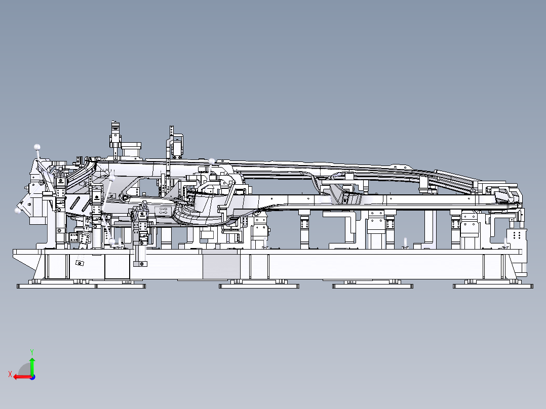 奔驰侧围外板焊接夹具后视图