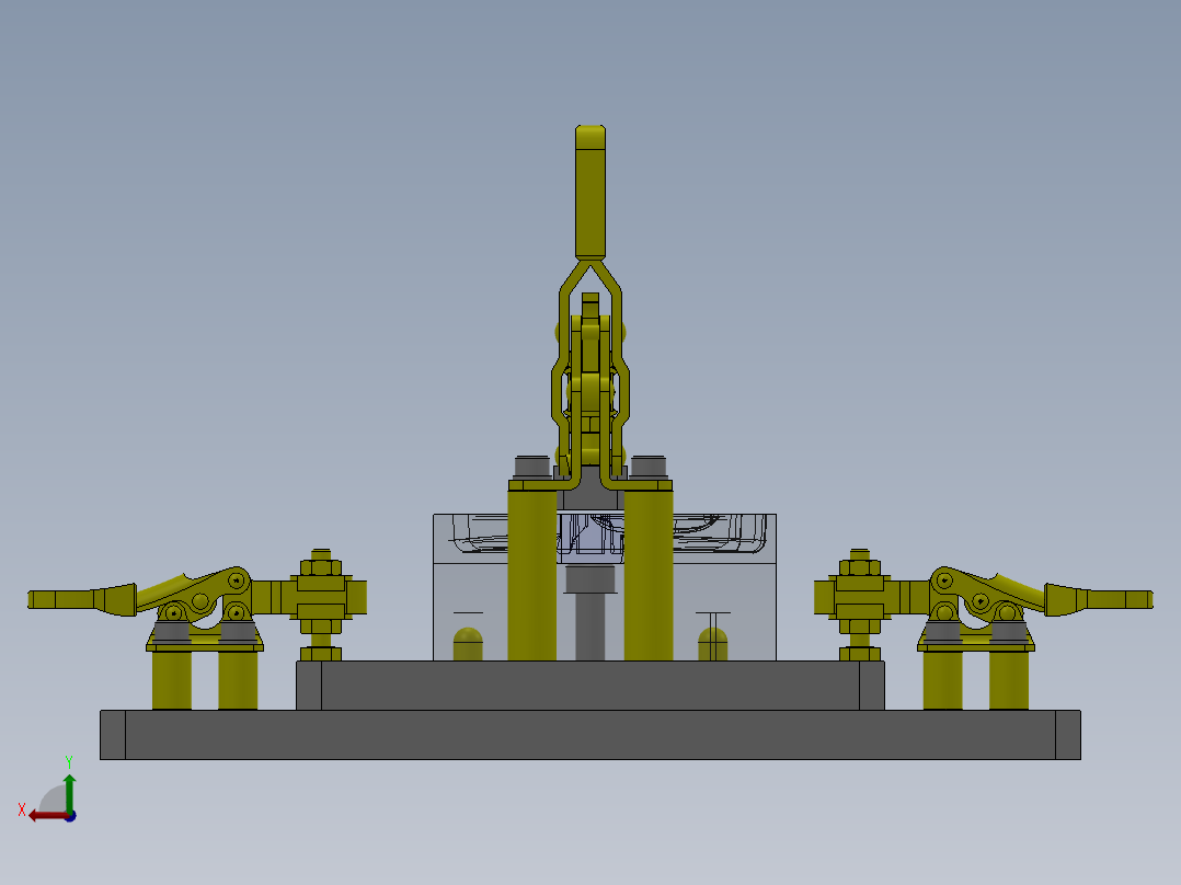 工件夹紧夹具后视图
