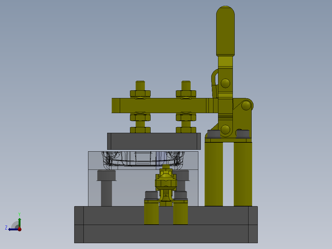 工件夹紧夹具右视图