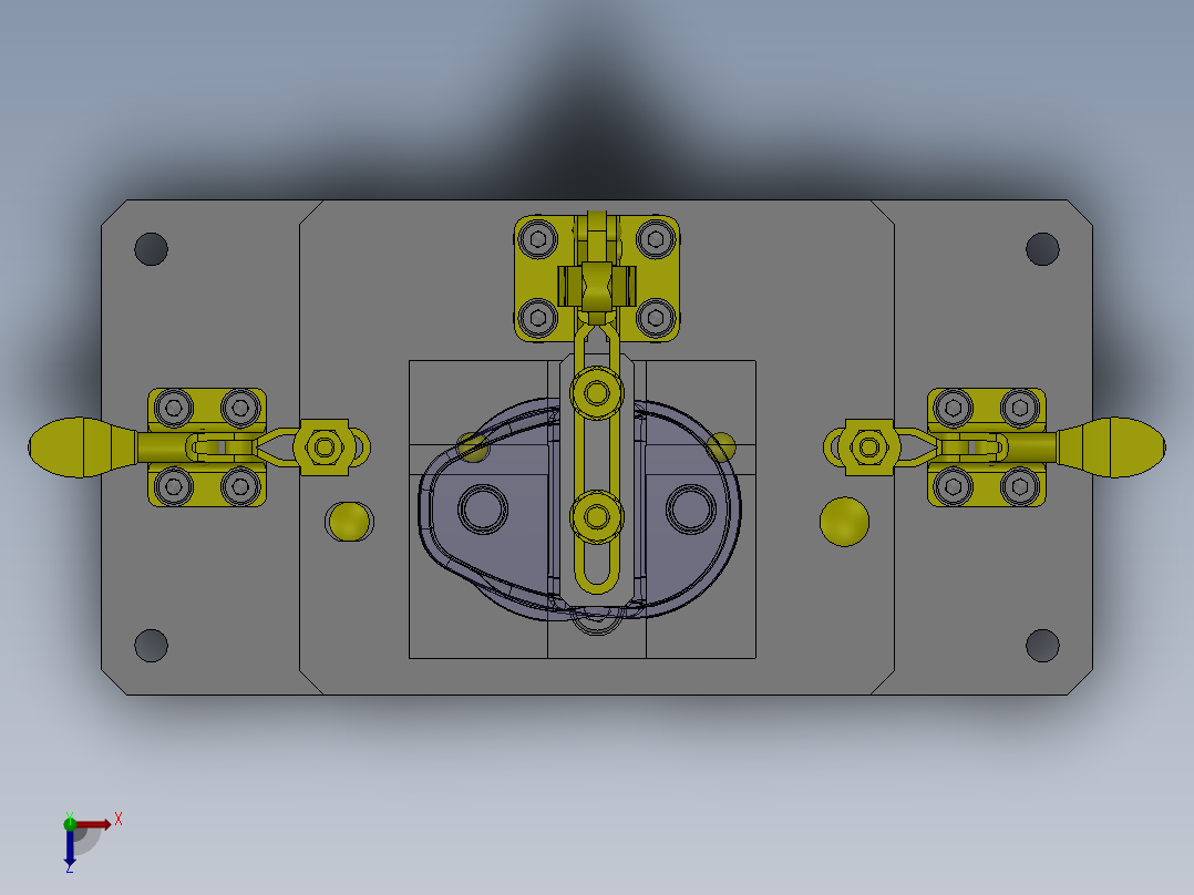 工件夹紧夹具俯视图