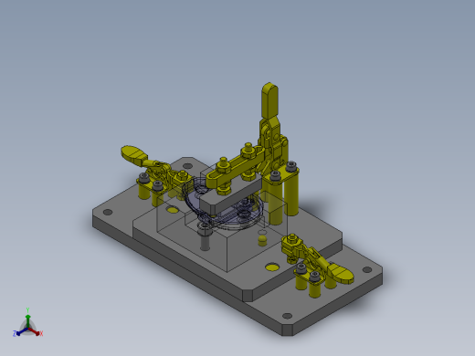 工件夹紧夹具正等轴测缩略图