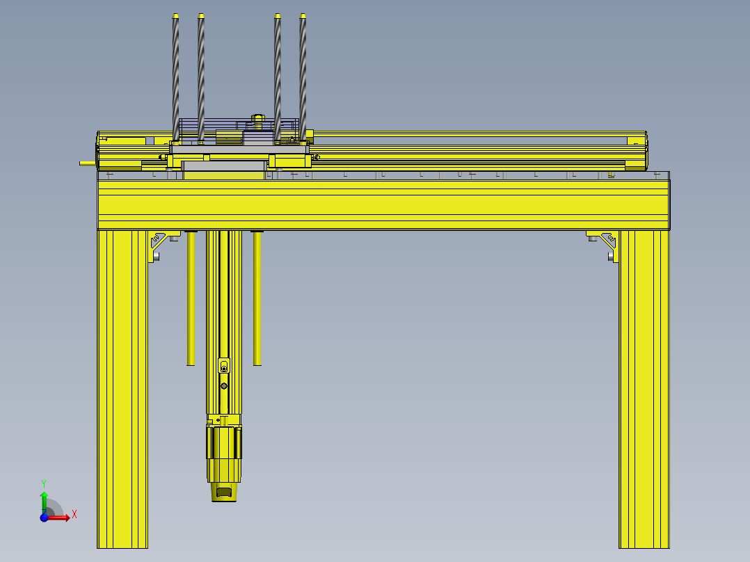 使用了单轴机器人的轻载传送装置前视图