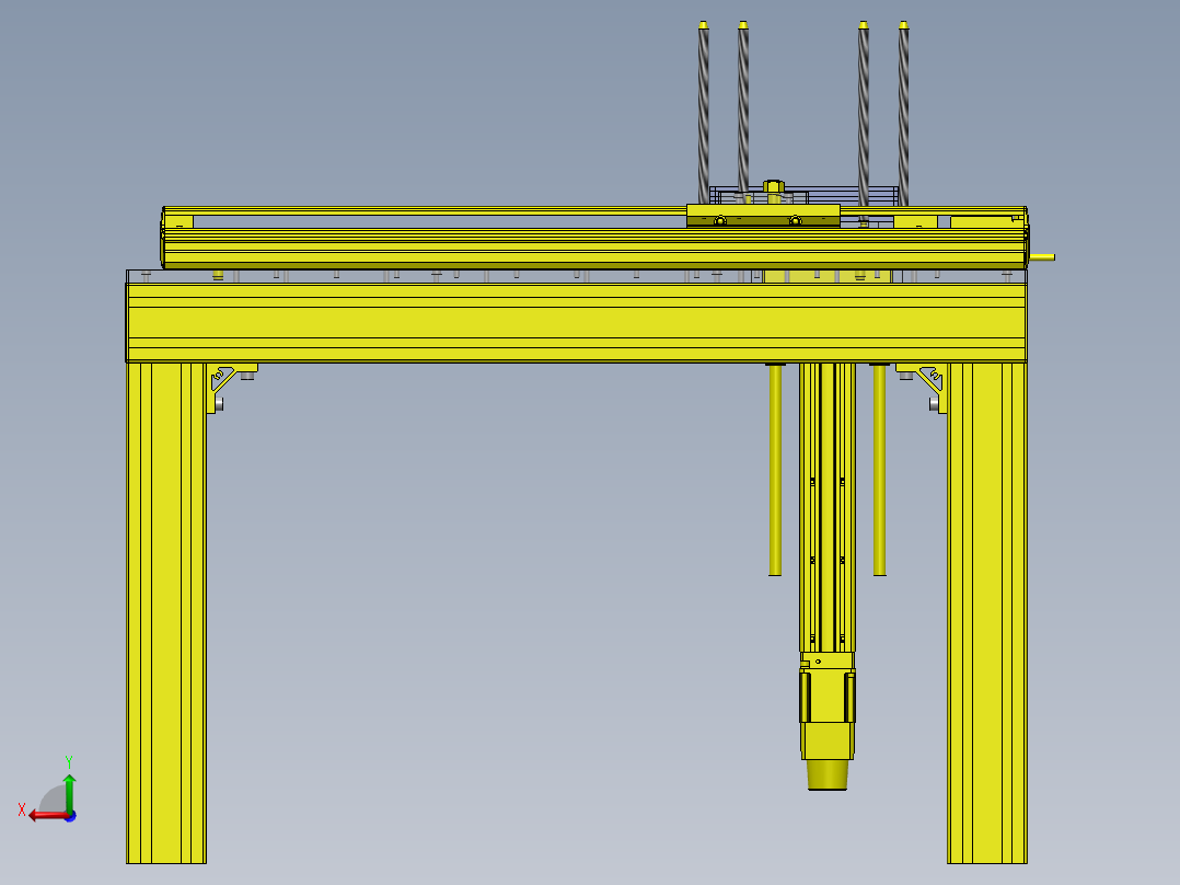 使用了单轴机器人的轻载传送装置后视图