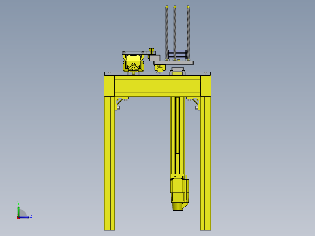 使用了单轴机器人的轻载传送装置左视图