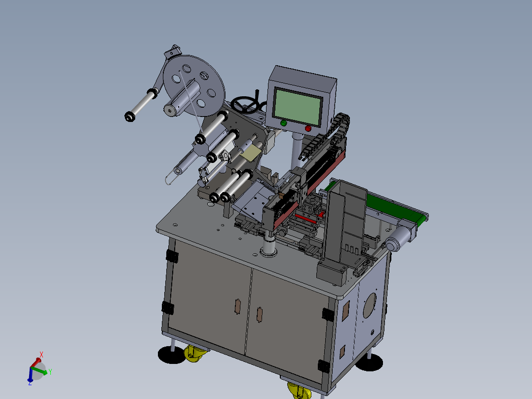 手机电池4面贴标机（sw14可编辑+工程图）