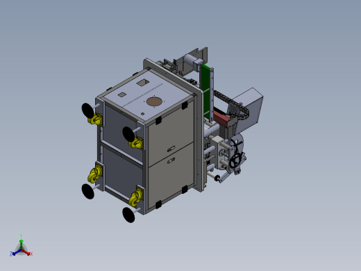 手机电池4面贴标机（sw14可编辑+工程图）正等轴测缩略图