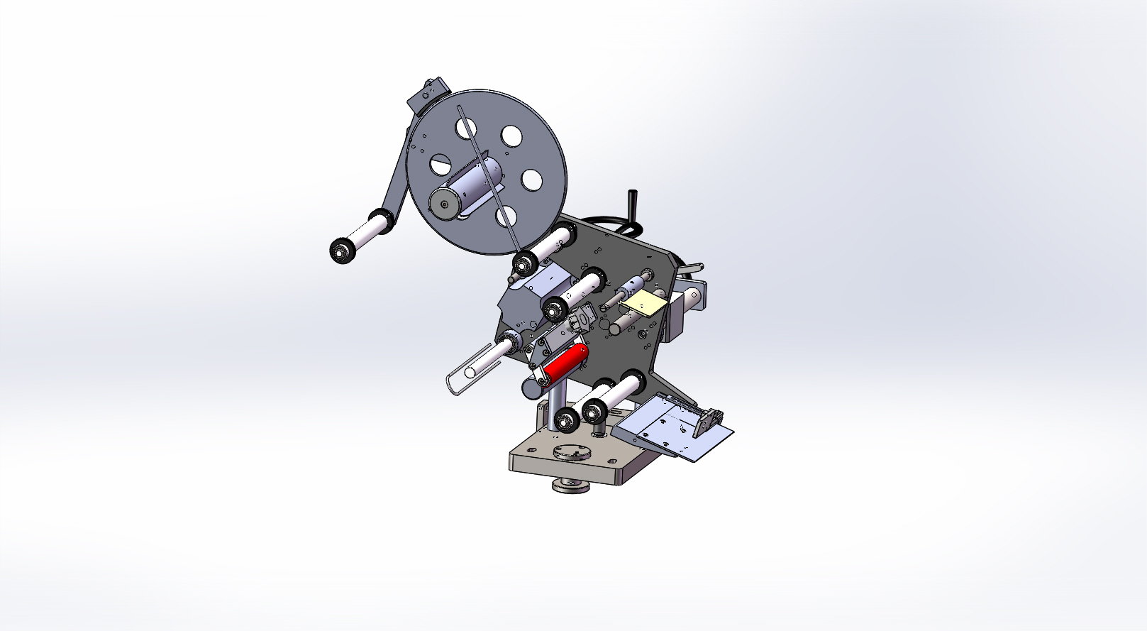 手机电池4面贴标机（sw14可编辑+工程图）