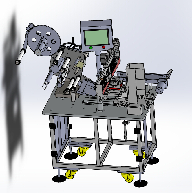 手机电池4面贴标机（sw14可编辑+工程图）