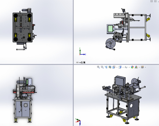手机电池4面贴标机（sw14可编辑+工程图）缩略图