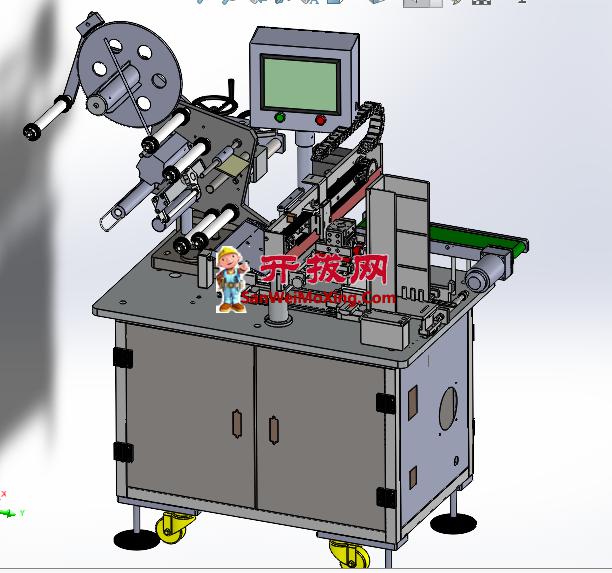 手机电池4面贴标机（sw14可编辑+工程图）